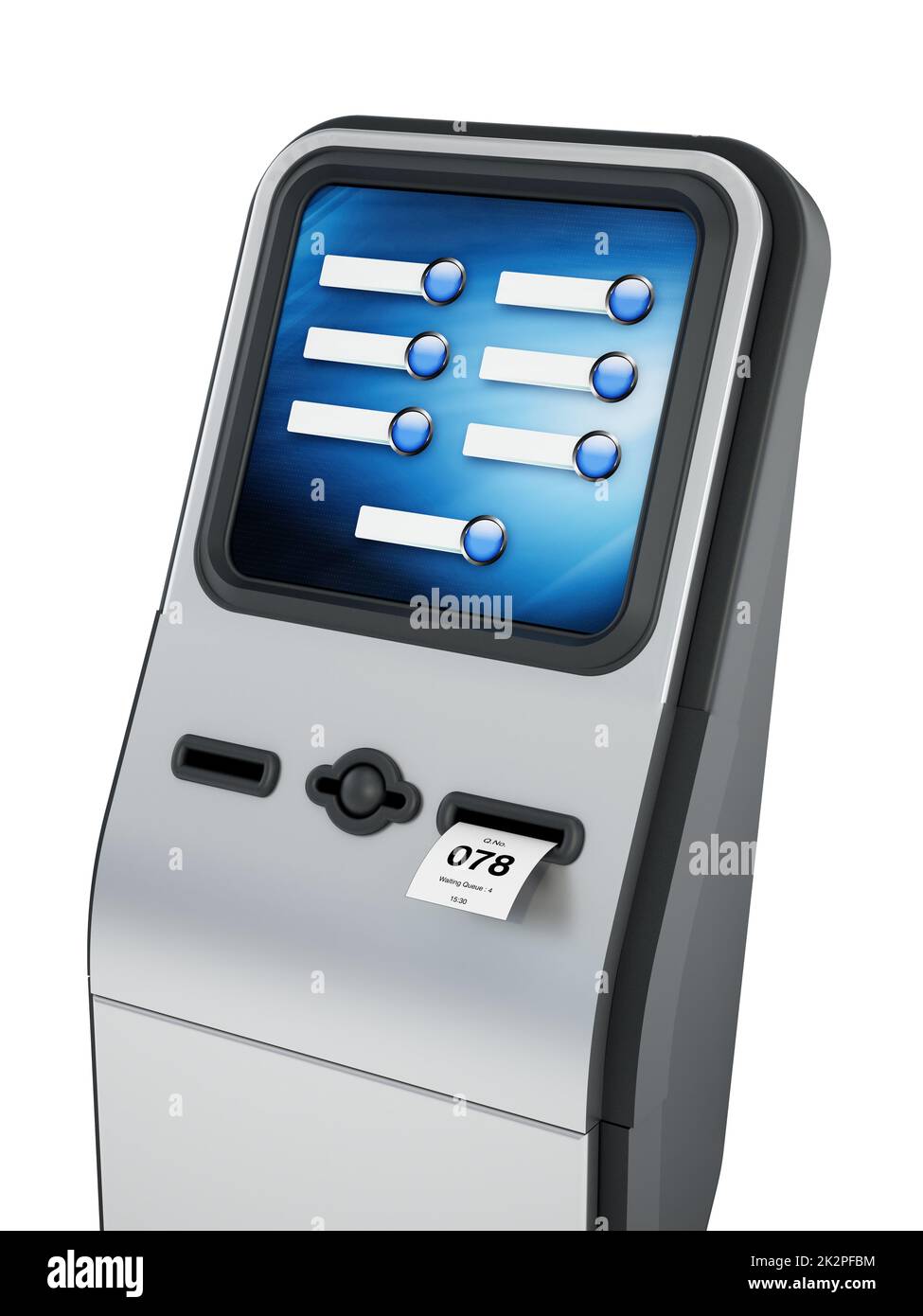 Ticketing kiosk isolated on white background. 3D illustration Stock