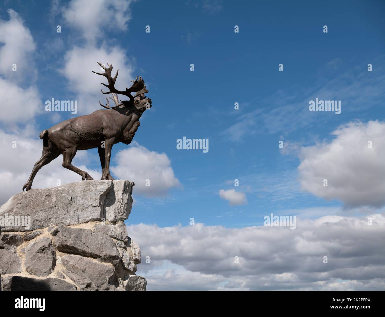 Caribou statue, Beaumont-Hamel Newfoundland Memorial, France. Stock Photo
