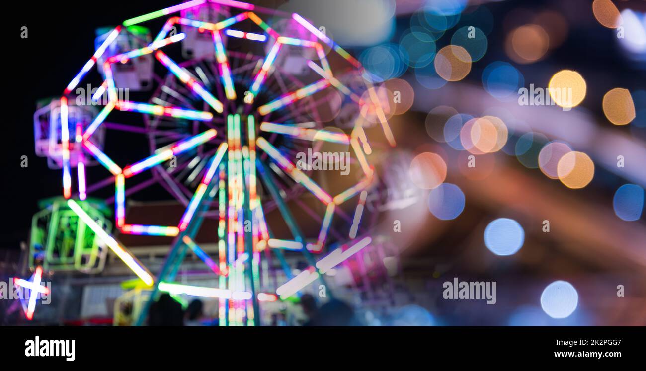 Ferris wheel at night of colorful with outdoor Stock Photo - Alamy