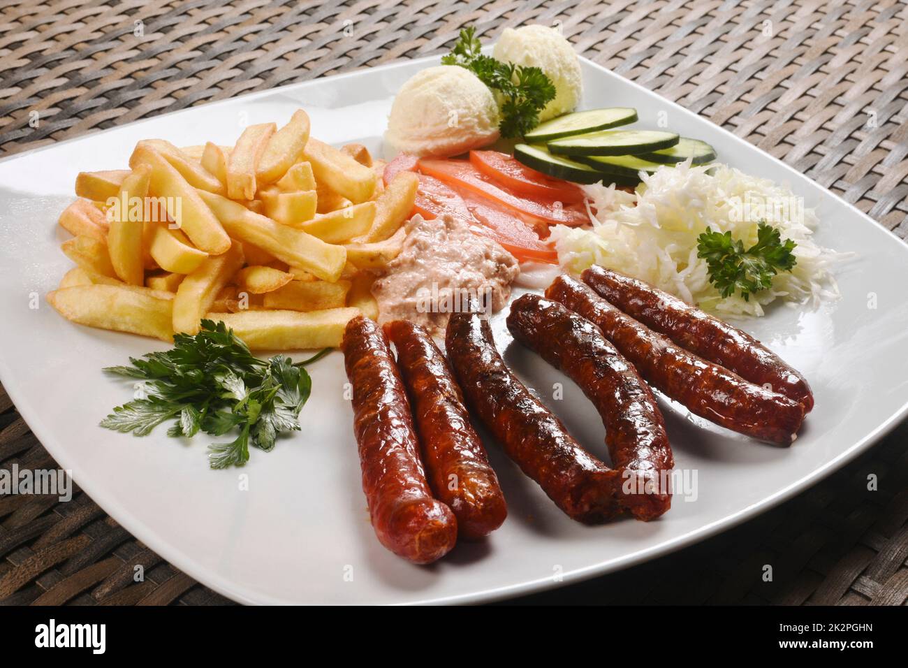 sausage fast food meal Stock Photo Alamy