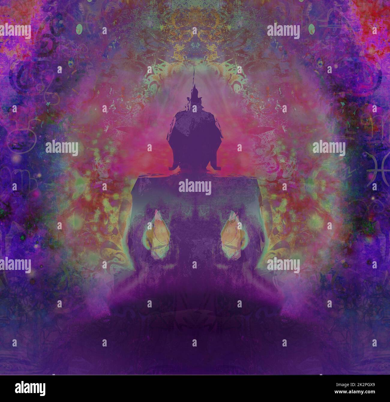 buddha-silhouette-against-dark-purple-background-stock-photo-alamy