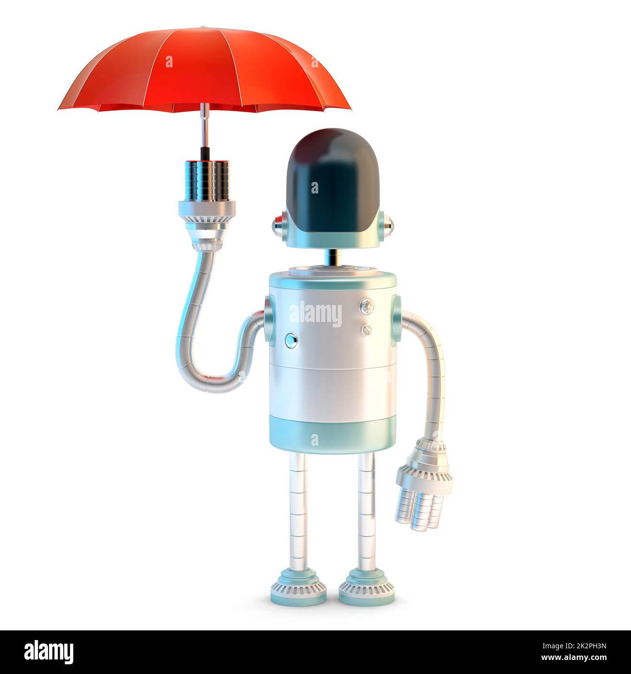 Umbrella Ribit Robot with umbrella. 3D illustration. Isolated on white Stock Photo - Alamy