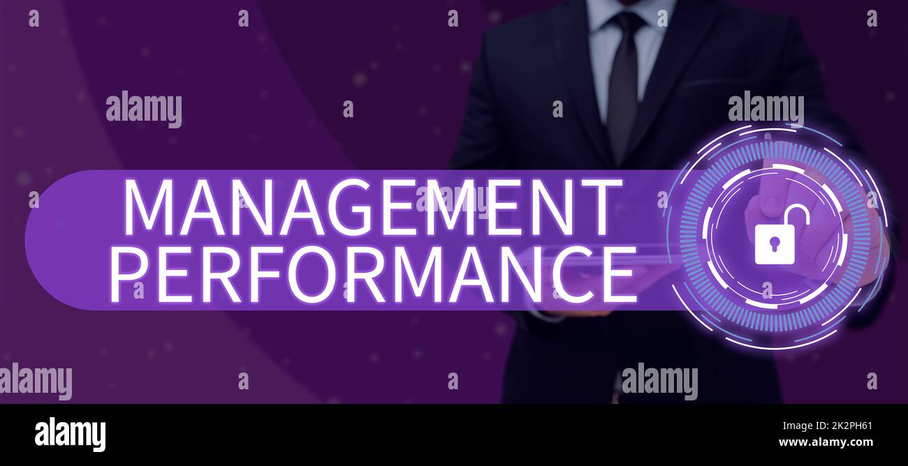 Hand writing sign Management Performance. Concept feedback on
