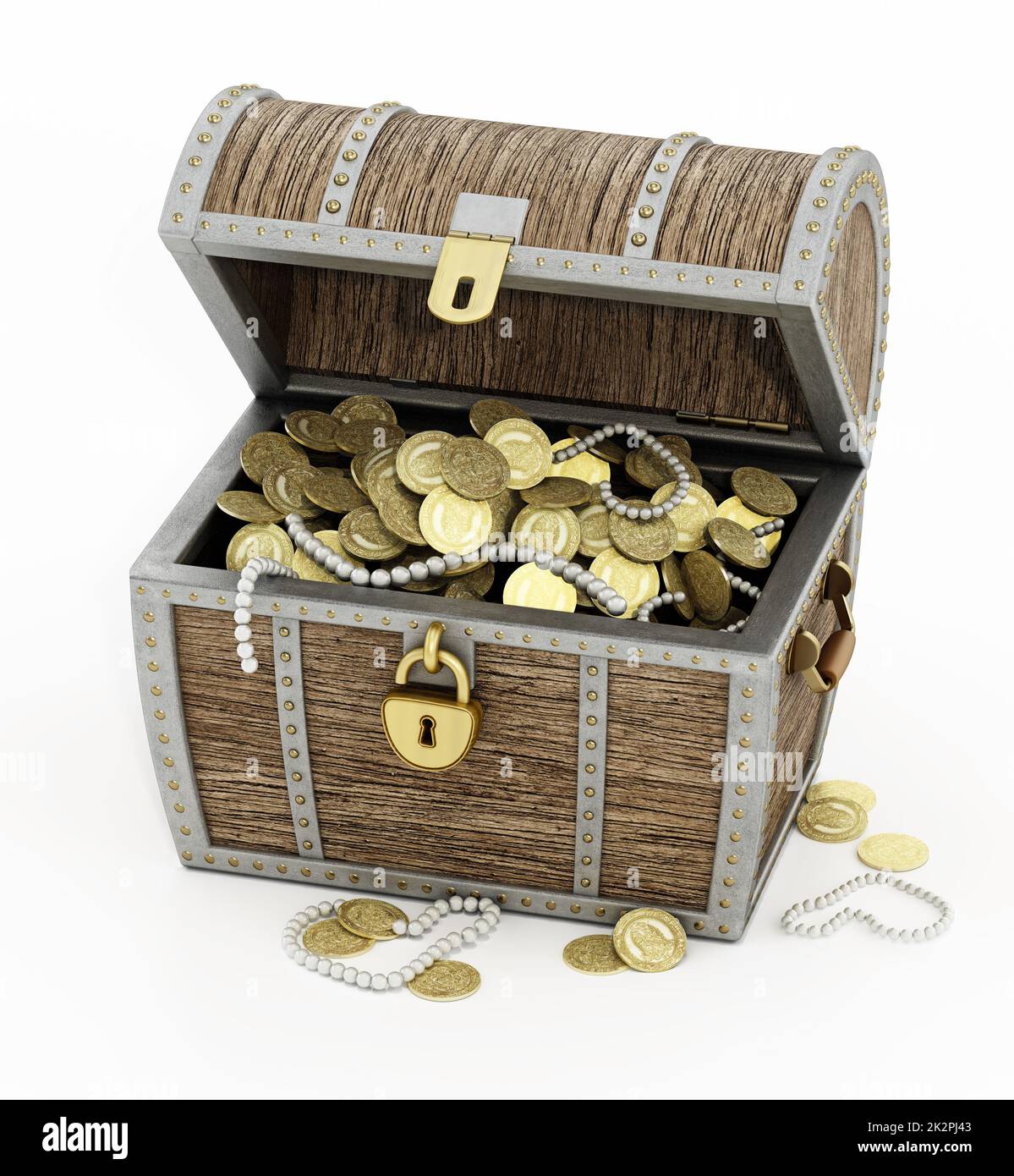 Treasure Chest PNG Transparent, Ancient Treasure Chest Full Of Golden Coins  Top View, Gold, Chest, Treasure PNG Image For Free Download