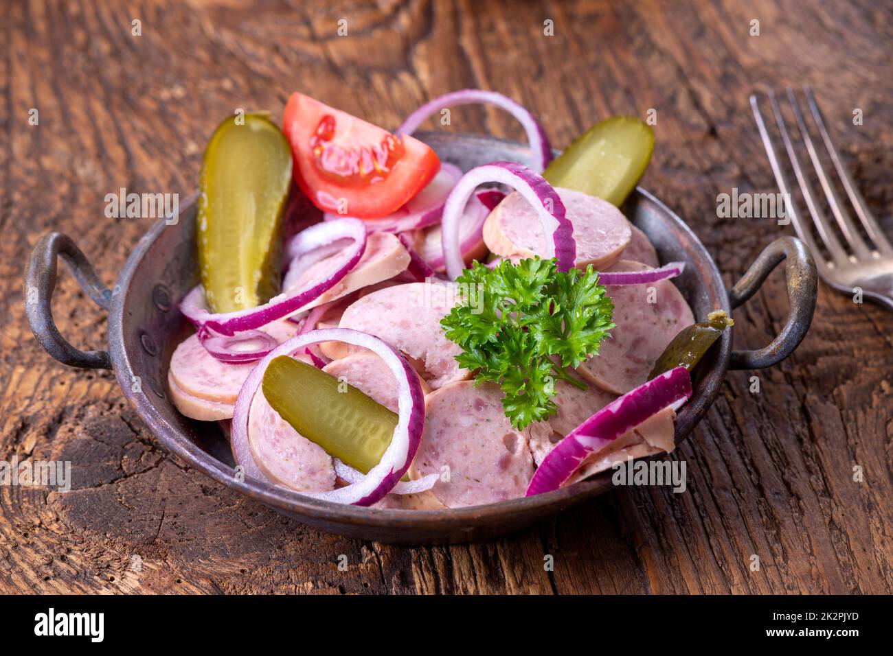 bavarian sausage salad Stock Photo Alamy