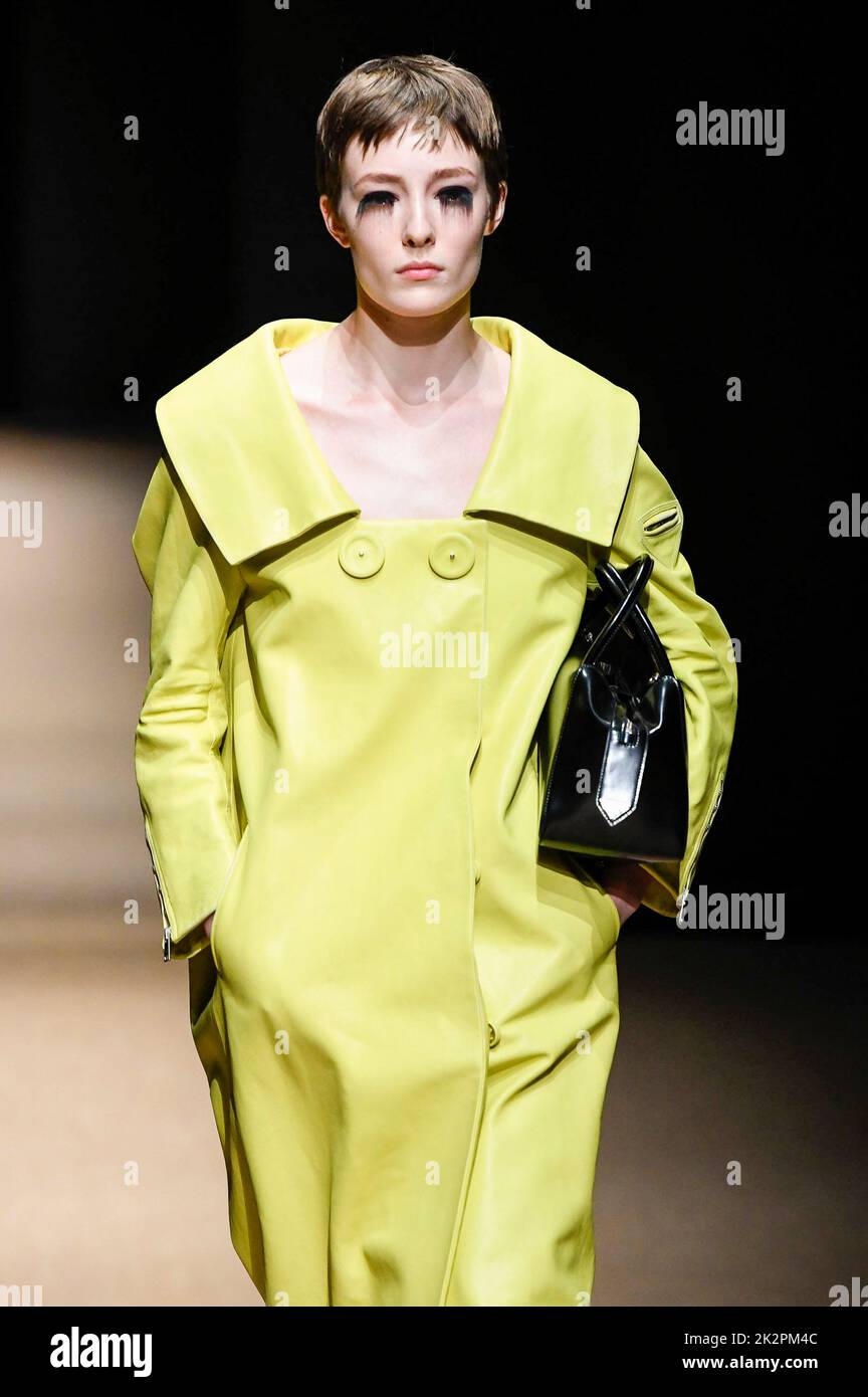 Sora Choi walks on the runway during the Versace Fashion show during Milan  Fashion Week Spring Summer 2019 held in Milan, Italy on September 22, 2018.  (Photo by Jonas Gustavsson/Sipa USA Stock