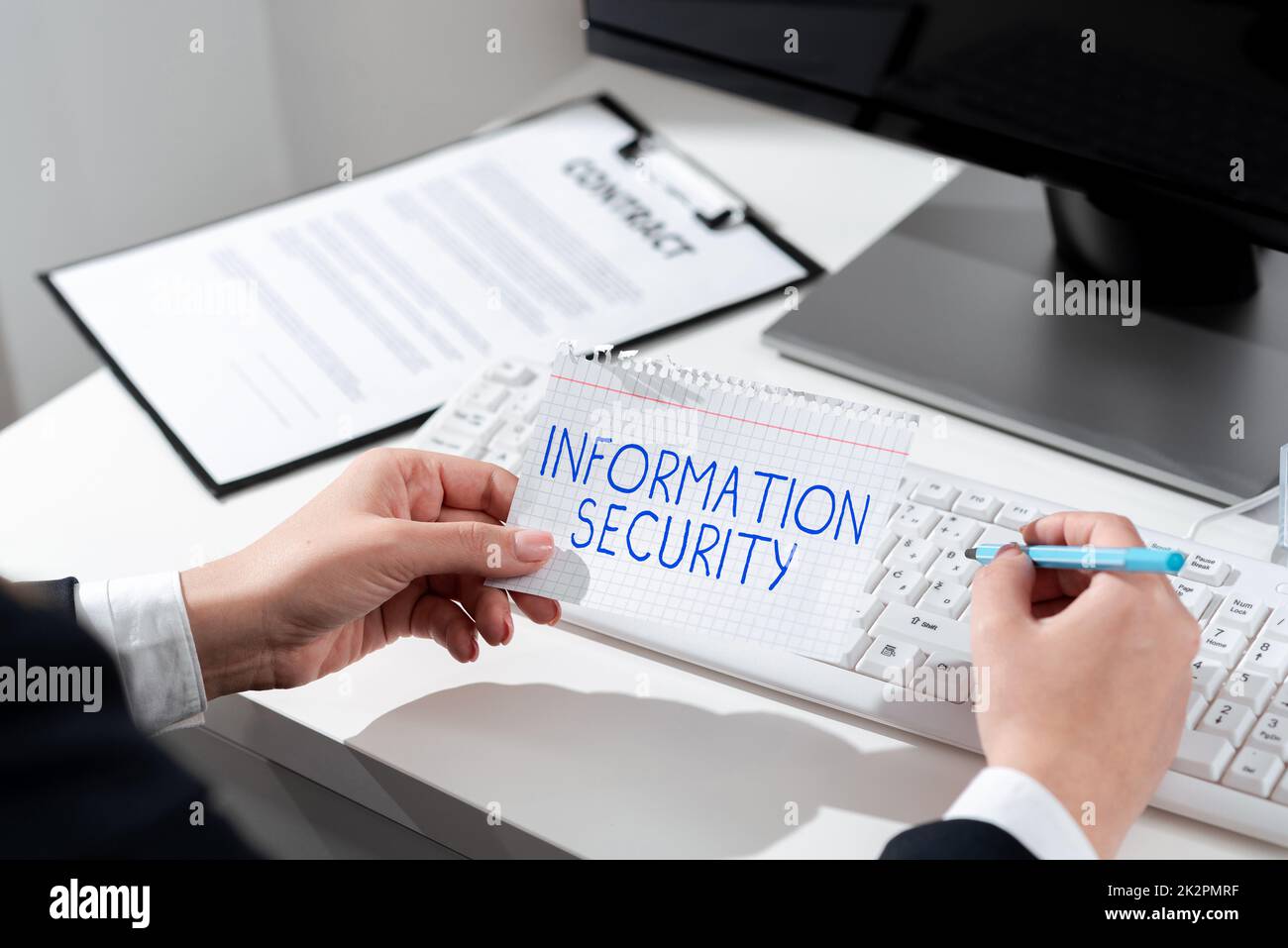 Sign displaying Information Security. Concept meaning INFOSEC Preventing Unauthorized Access Being Protected Stock Photo