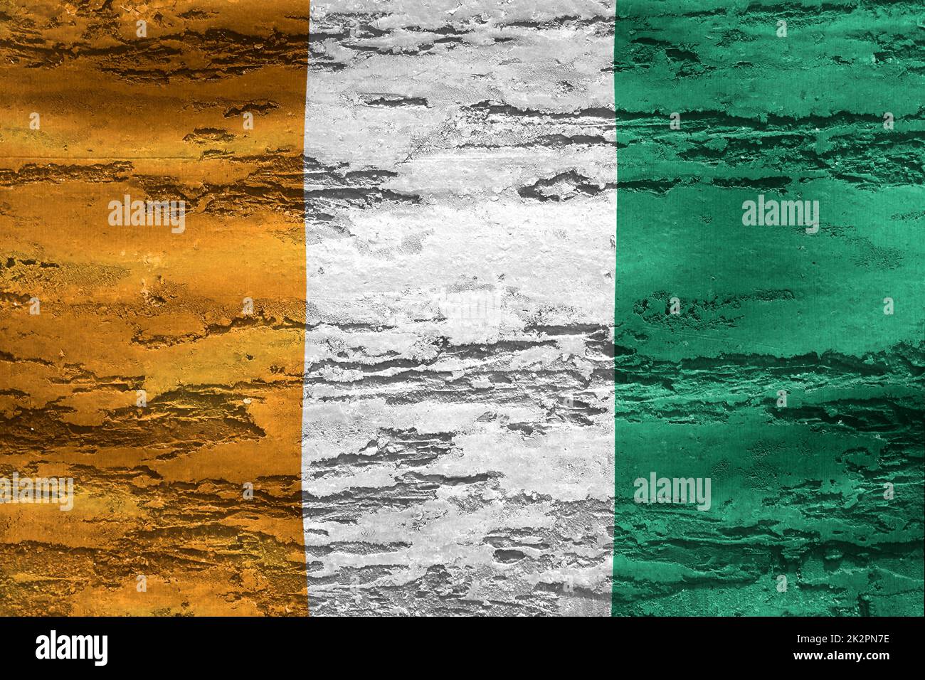 Ivory Coast flag - realistic waving fabric flag Stock Photo