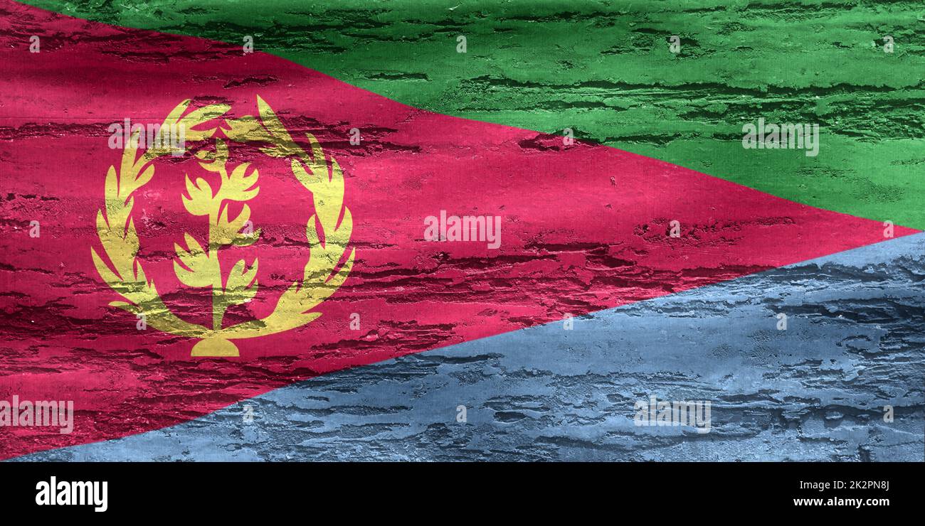 Eritrea flag - realistic waving fabric flag Stock Photo