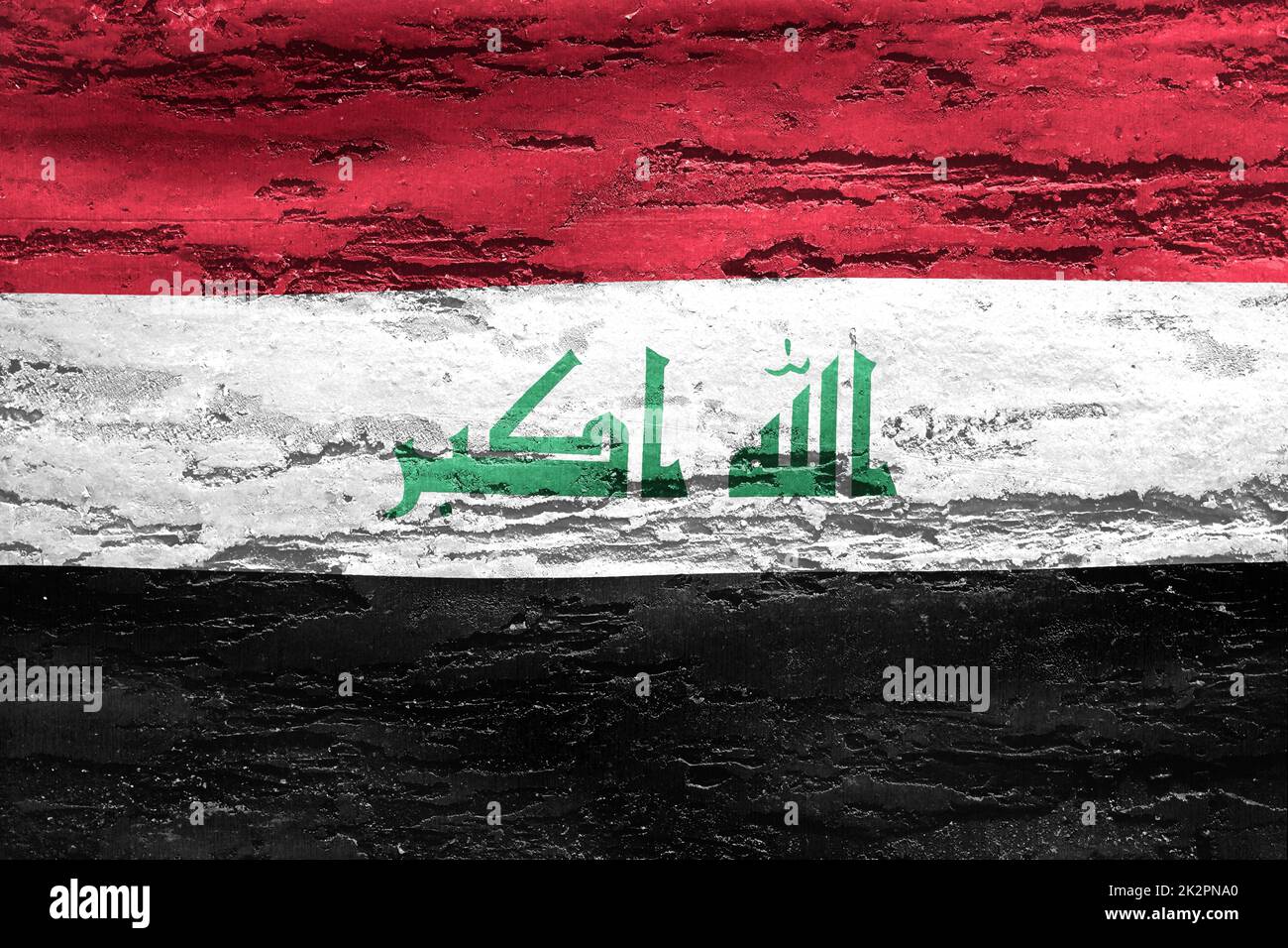 3D-Illustration of a Iraq flag - realistic waving fabric flag Stock Photo