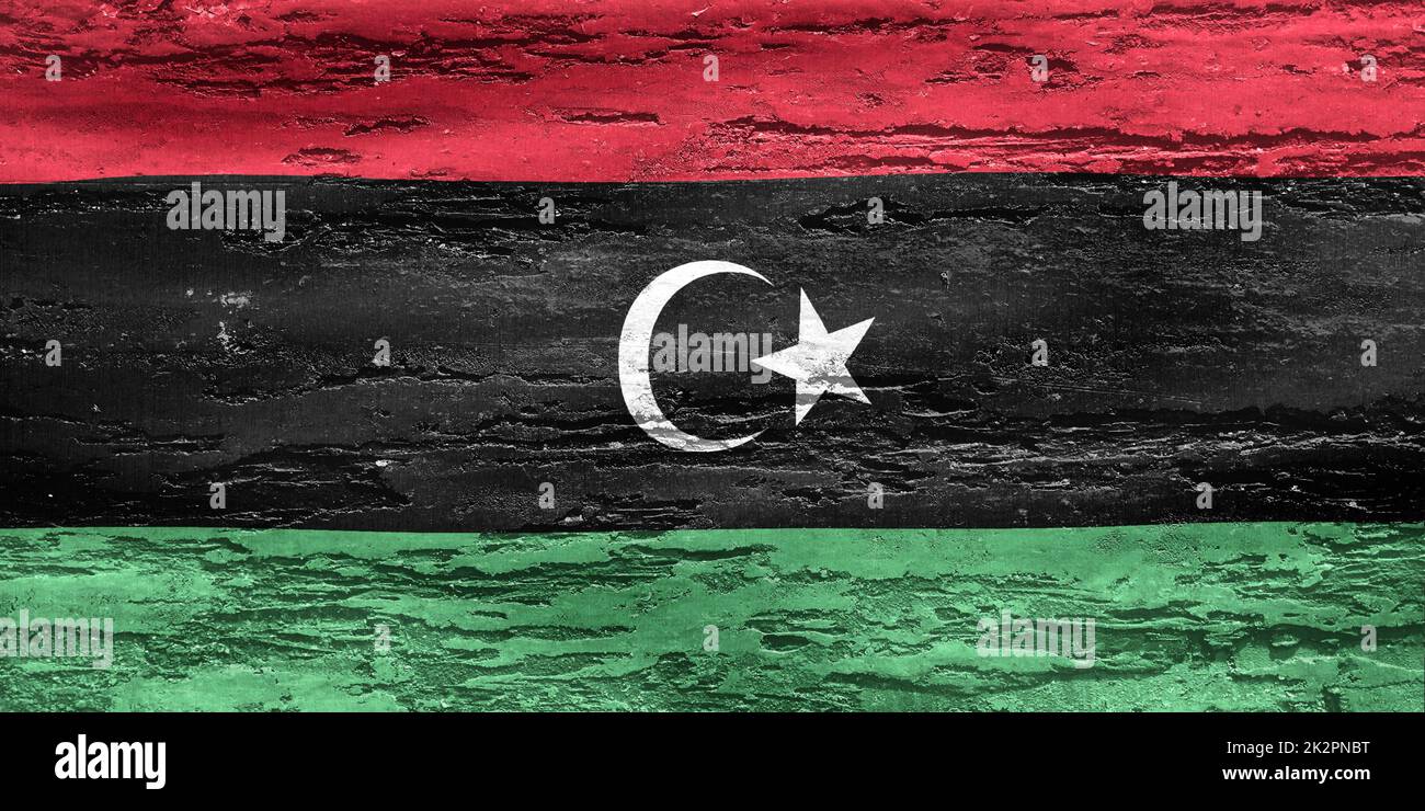 3D-Illustration of a Libya flag - realistic waving fabric flag Stock ...