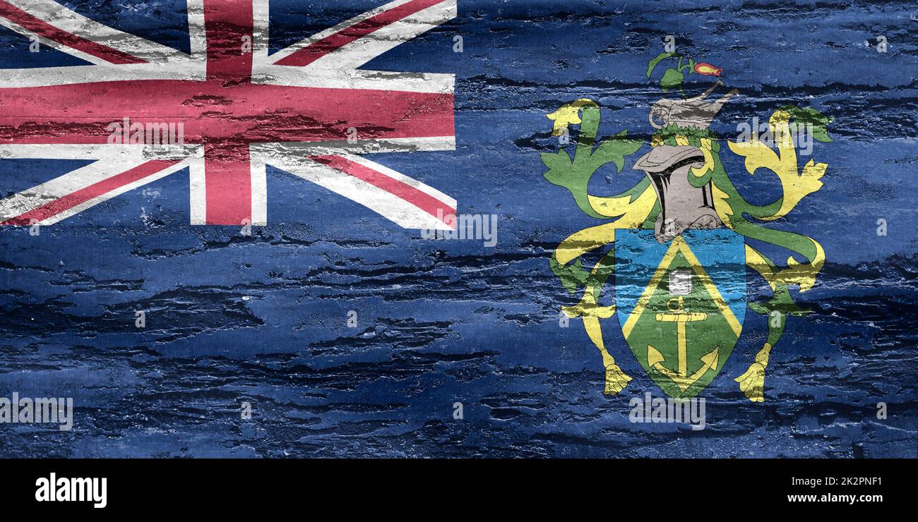 3D-Illustration of a Pitcairn Islands flag - realistic waving fabric flag Stock Photo