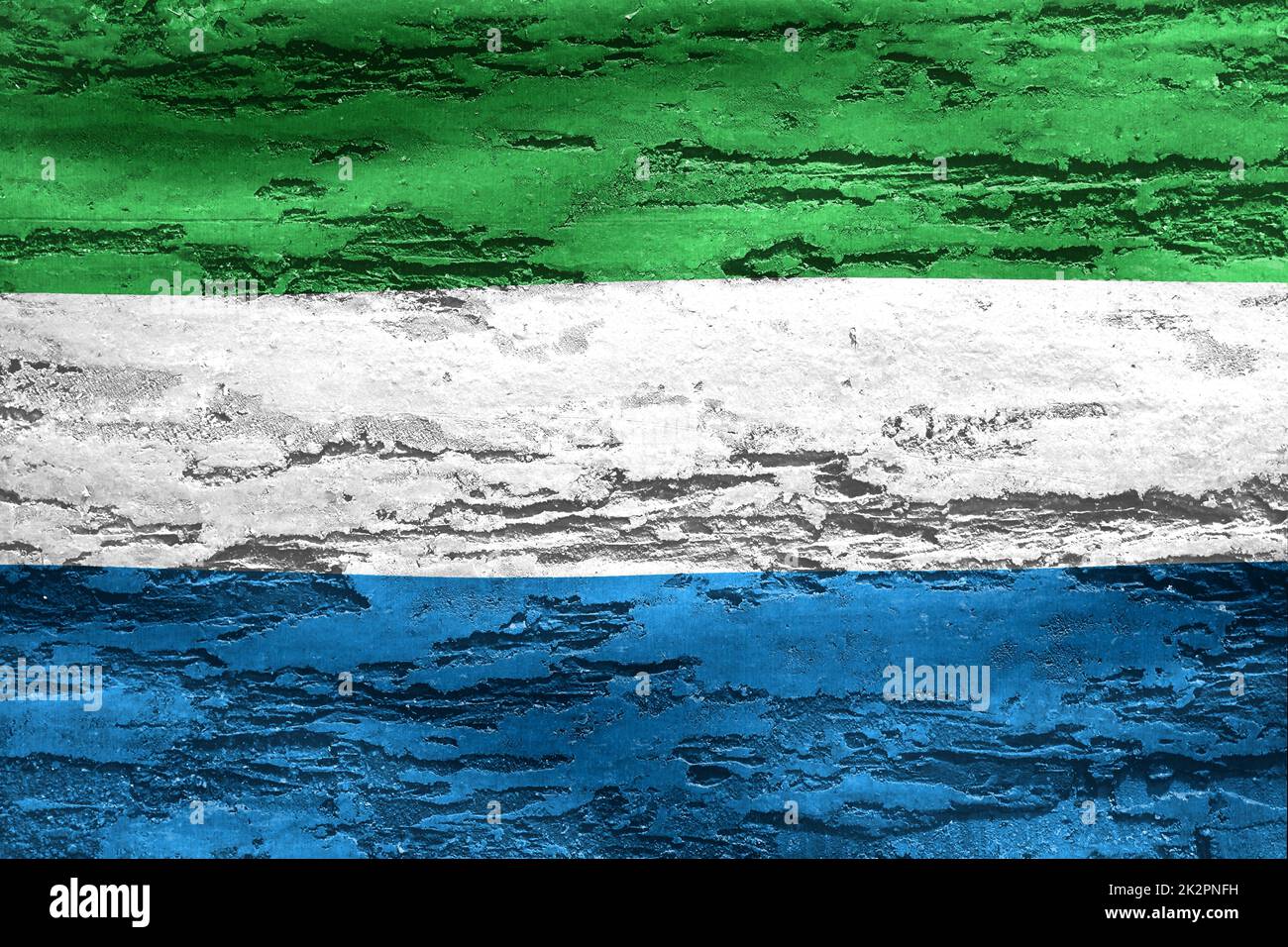 3D-Illustration of a Sierra Leone flag - realistic waving fabric flag Stock Photo