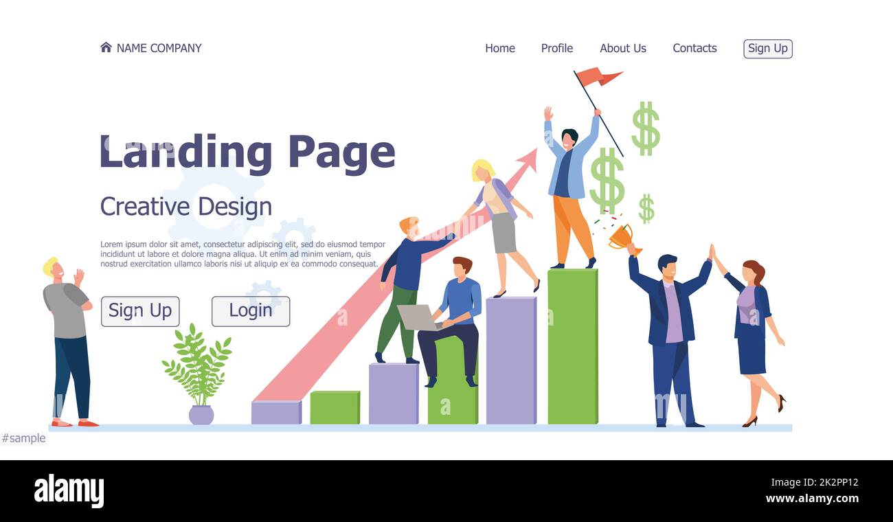 Design concept business concept career growth website landing page - Vector Stock Photo
