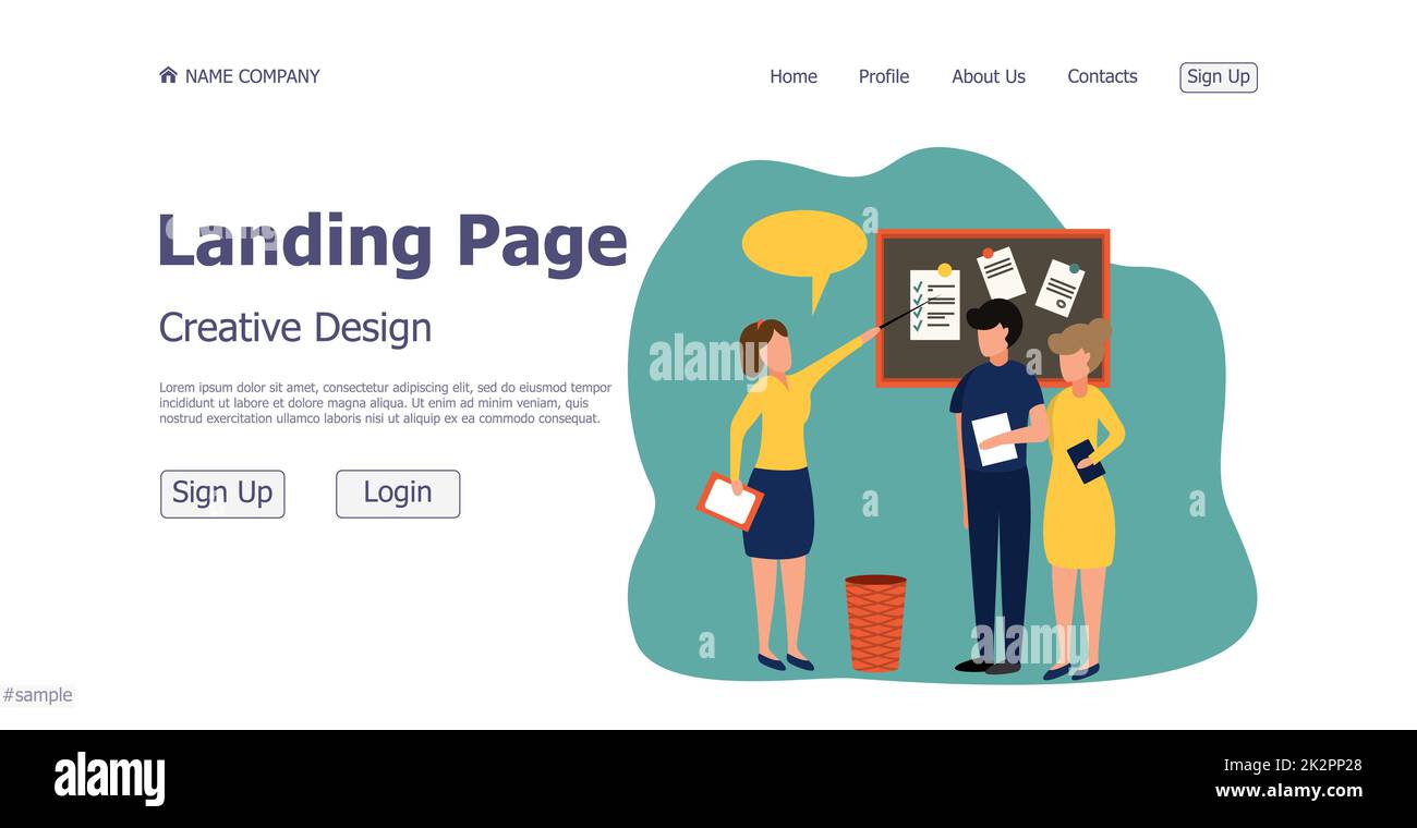Website landing page business concept design concept - Vector Stock ...
