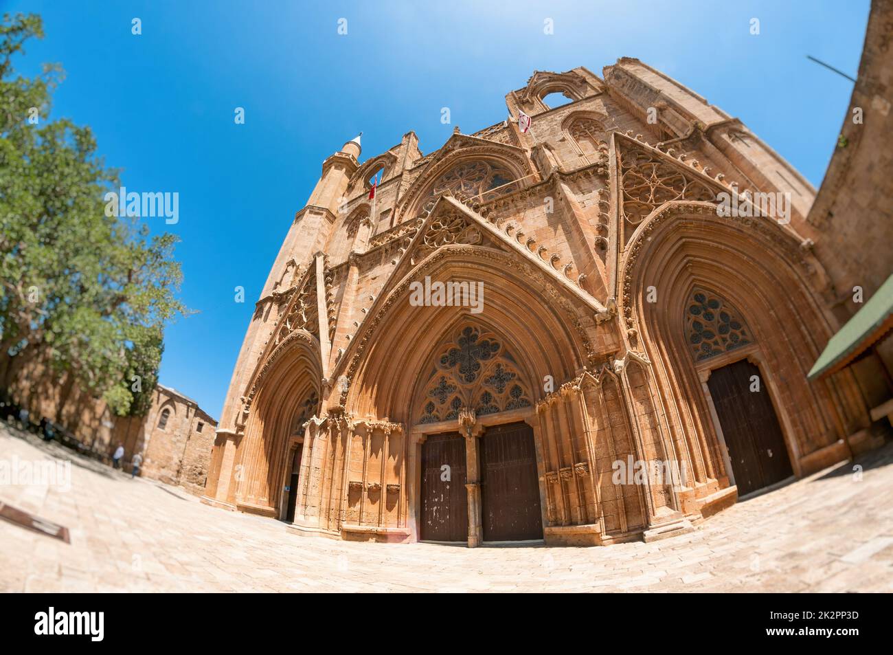 Lala Mustafa Pasha Mosque formerly St. Nicholas Cathedral. Famagusta, Cyprus Stock Photo