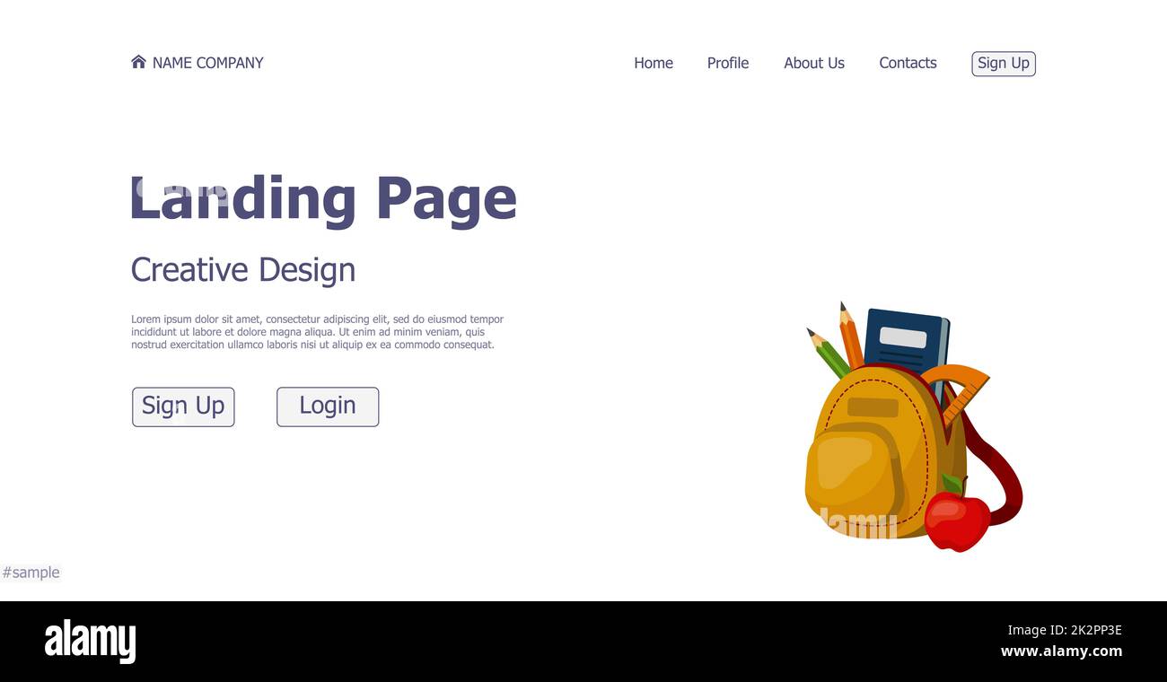 Concept design concept online school landing page website - Vector Stock Photo