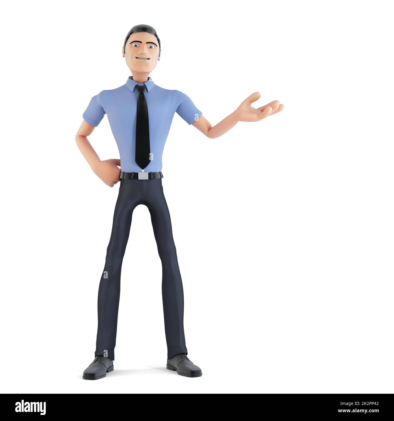 3d Business man presenting copyspace. Isolated, contains clipping path Stock Photo