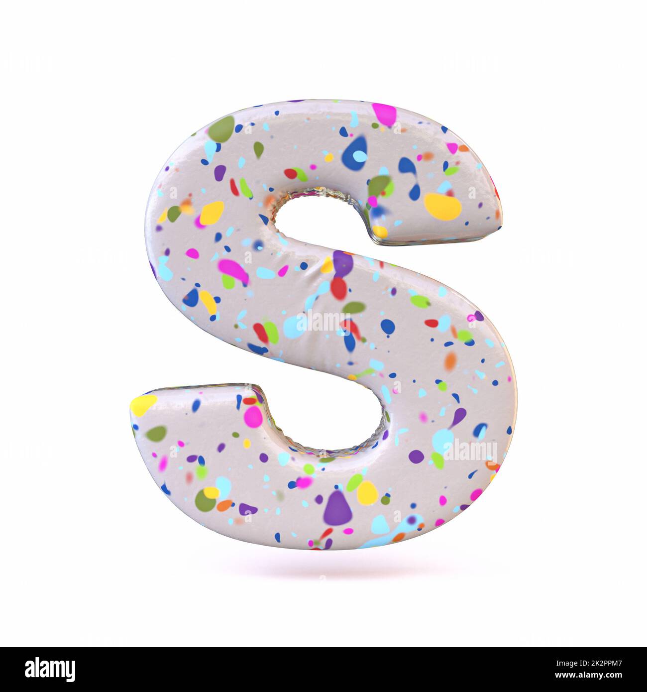 Colorful terrazzo pattern font Letter S 3D Stock Photo - Alamy