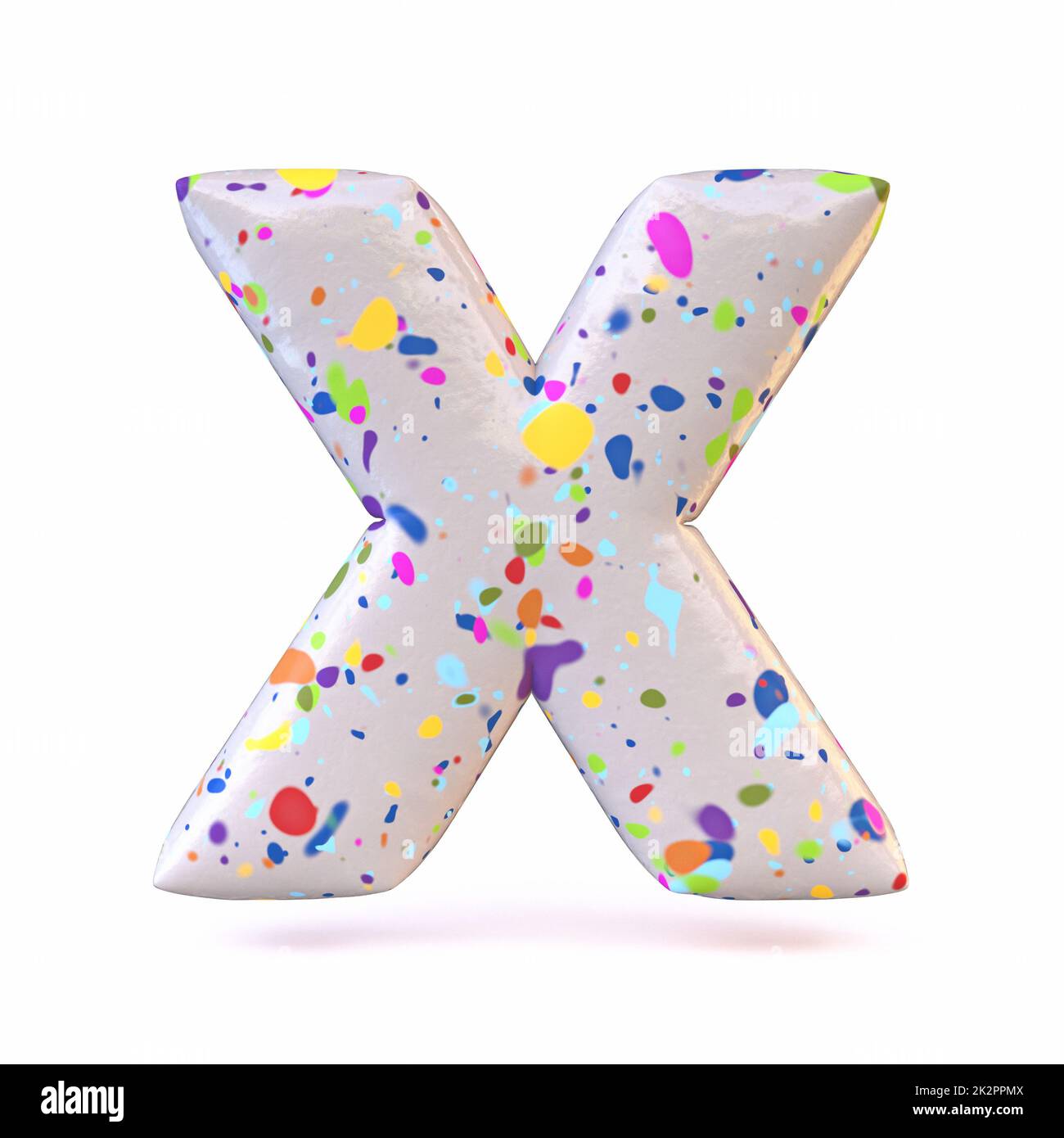 Colorful terrazzo pattern font Letter X 3D Stock Photo - Alamy