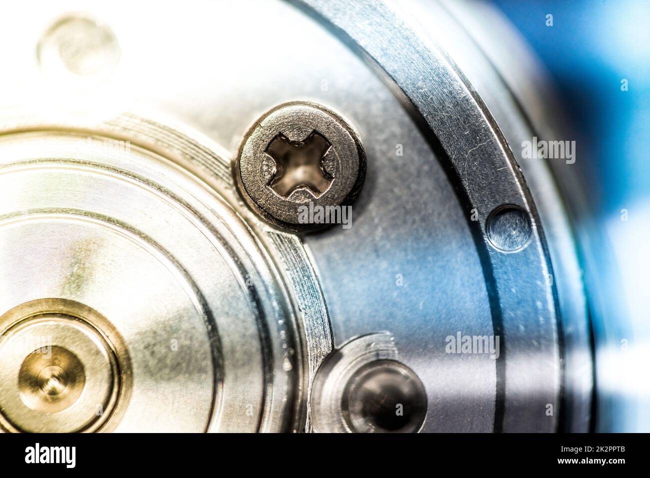 HDD Spindle extreme closeup Stock Photo