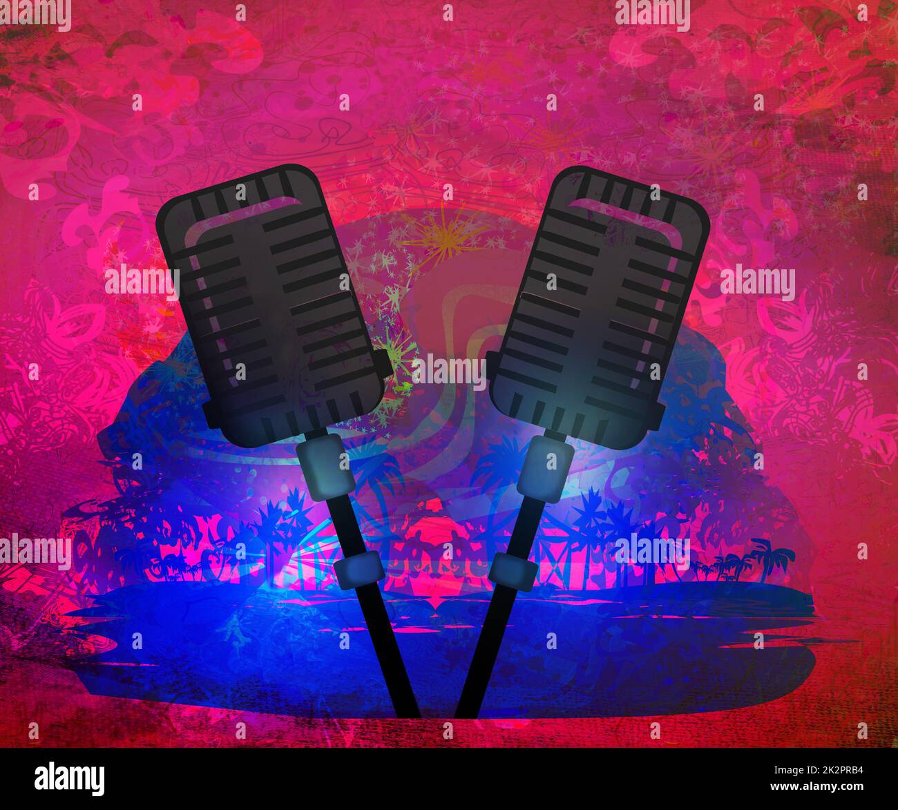 Karaoke party banner layout card template Stock Photo Alamy