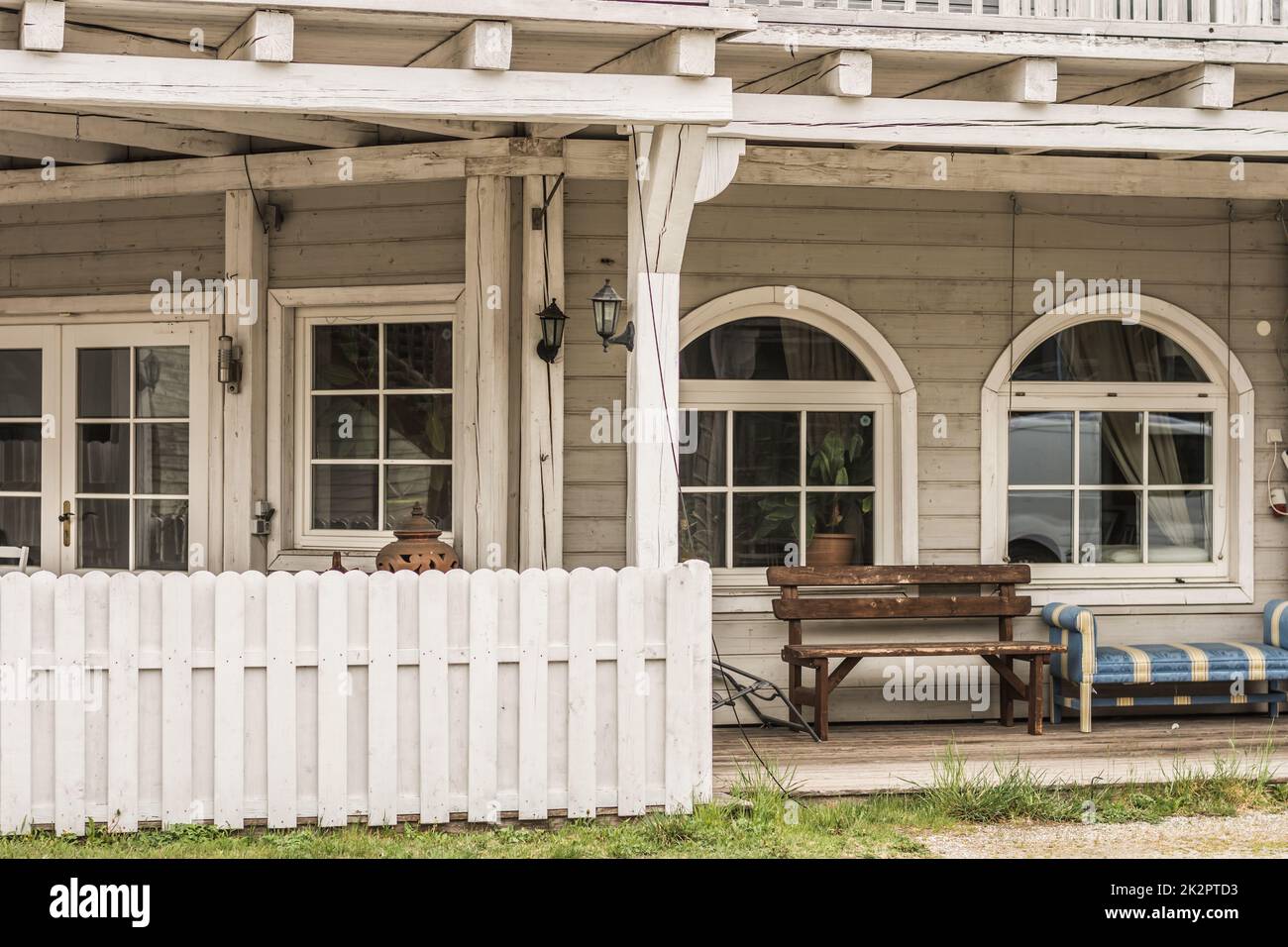 abandoned white gray houses from a western town Stock Photo