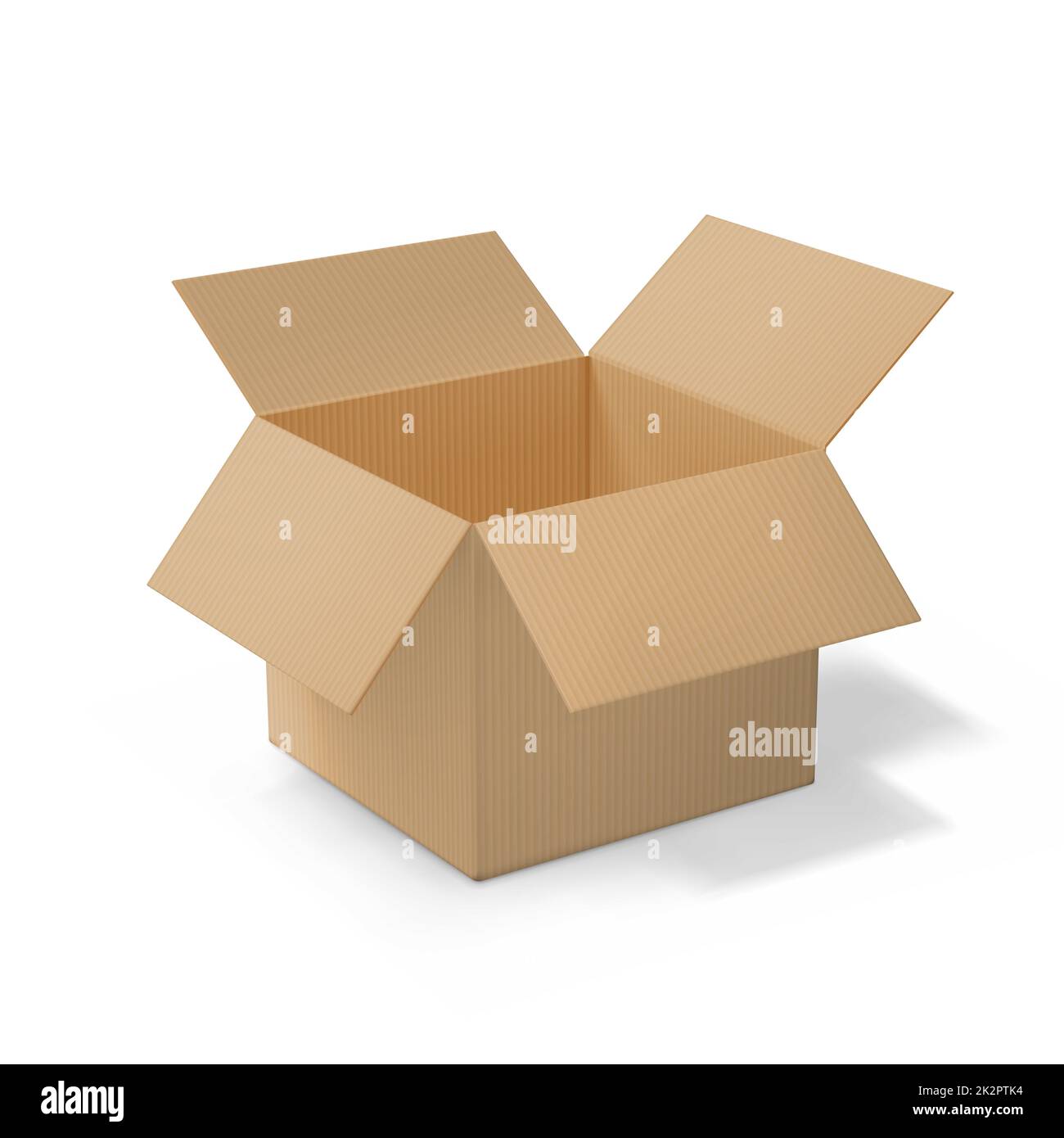 Realistic cardboard open box, side view Stock Photo Alamy