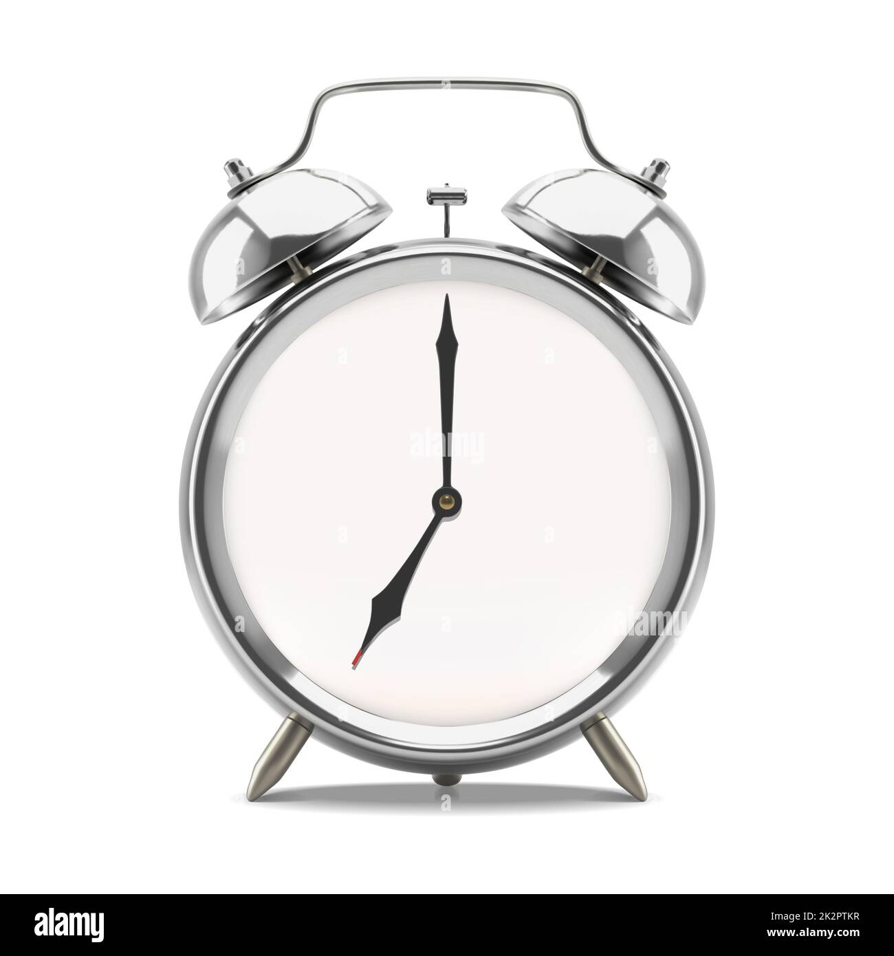 Realistic alarm clock isolated on white background Stock Photo - Alamy