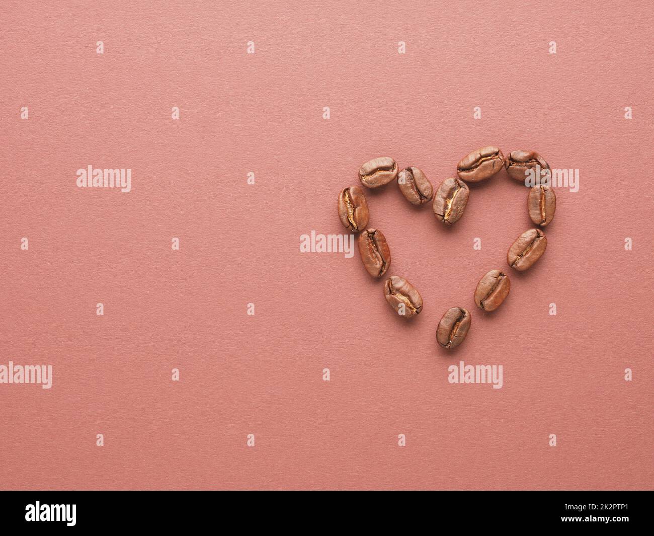 Heart shape of coffee beans Stock Photo