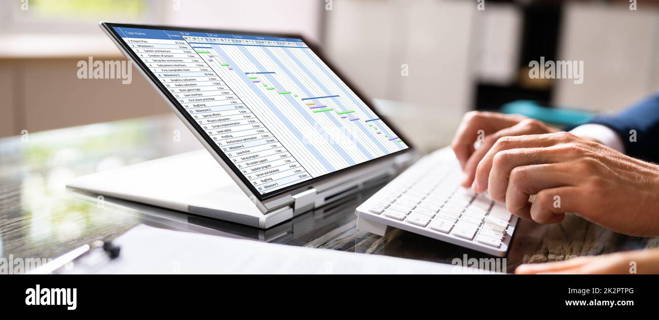 Gantt Gantt Software Project Stock Photo