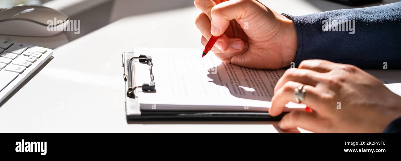 Script grammar and spelling edit book text proofreading stock photo