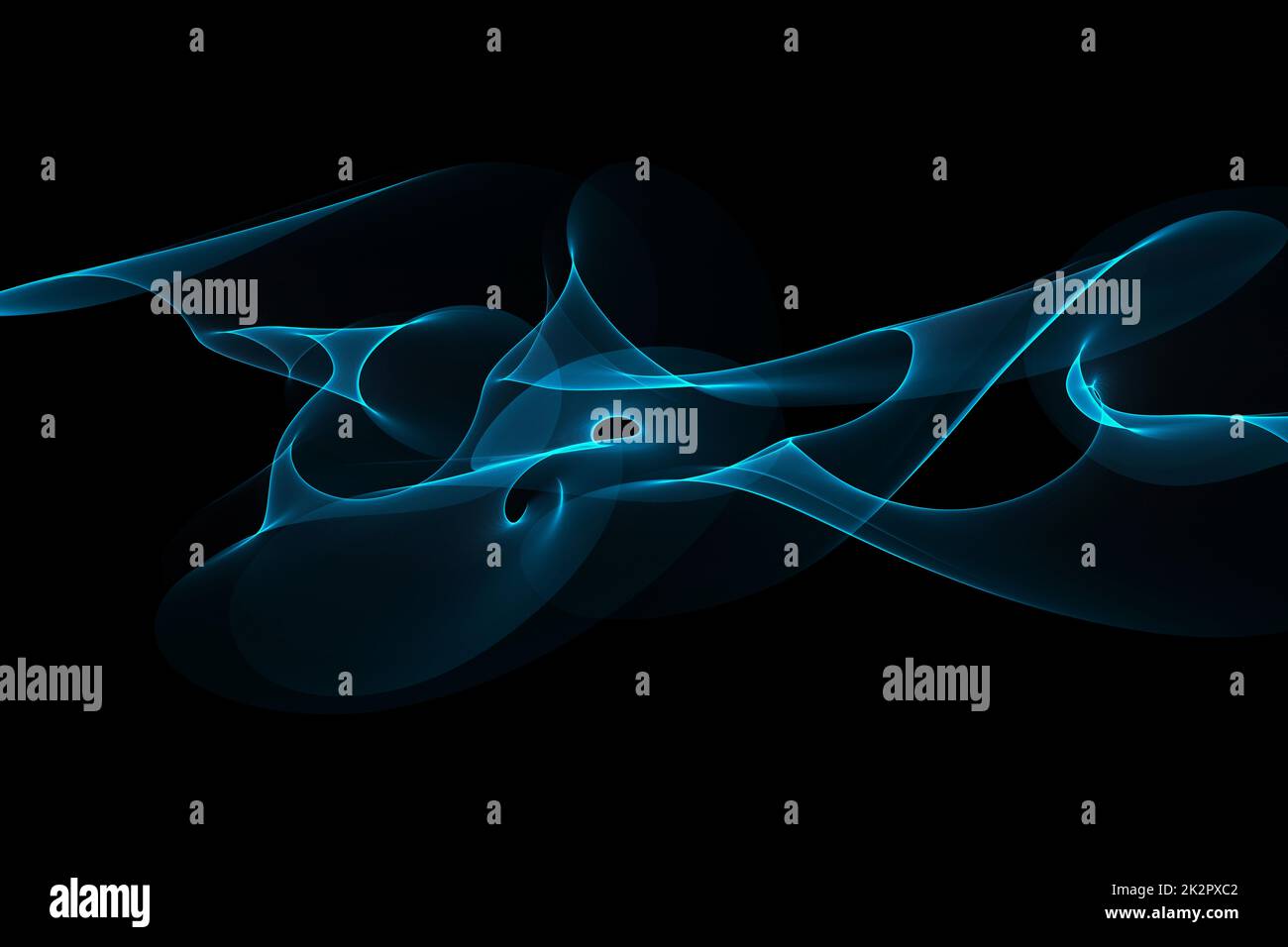 Abstract blue wave on dark background. Digital illustration Stock Photo ...