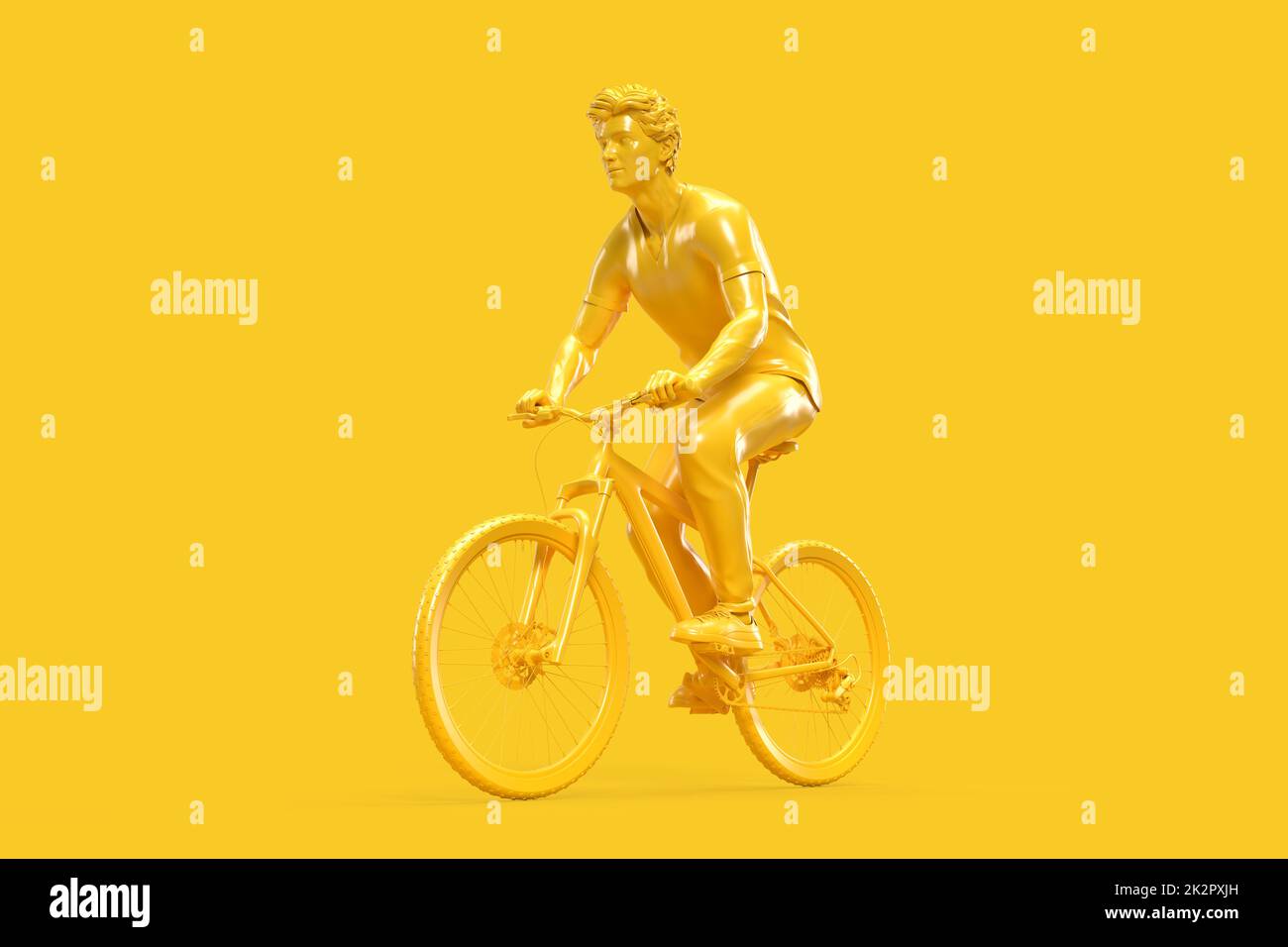Cyclist riding a bicycle. 3D illustration Stock Photo - Alamy