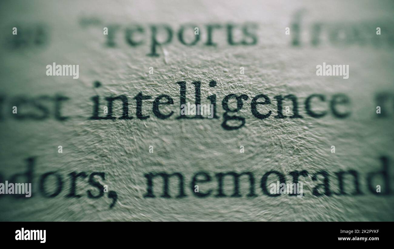 CLose up of Secret document intelligence report  shallow depth of field Stock Photo