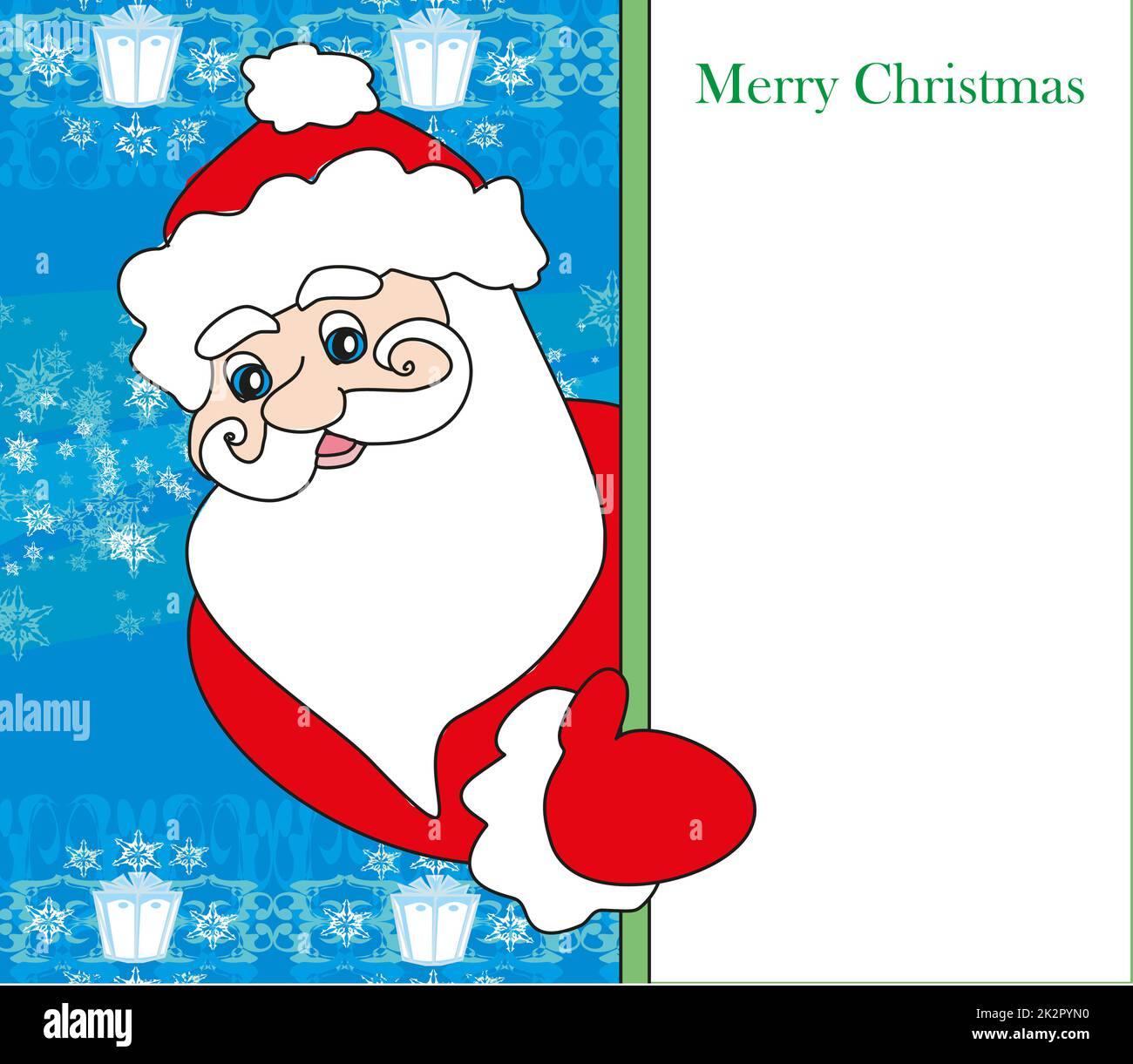 funny Santa Claus holding a frame, place for text Stock Photo - Alamy