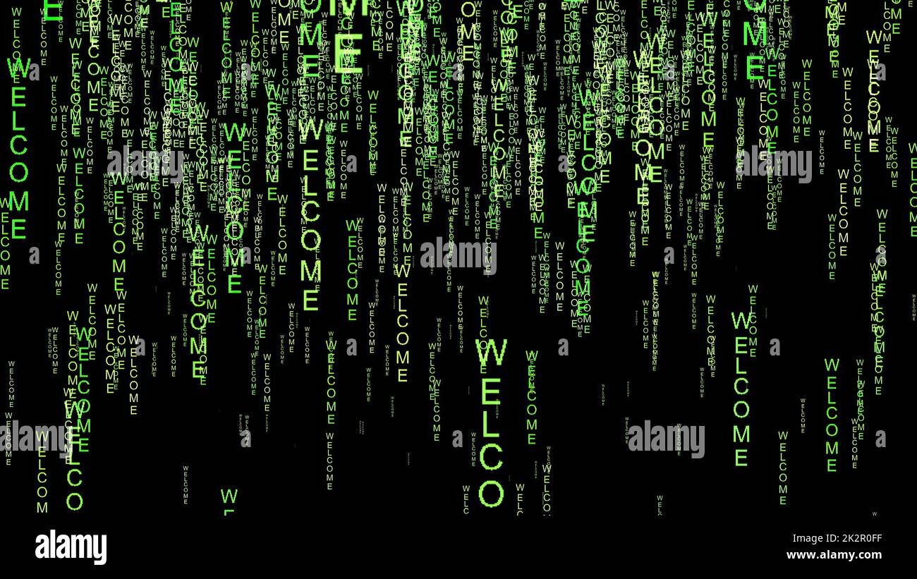 Welcome text code on the web Stock Photo - Alamy