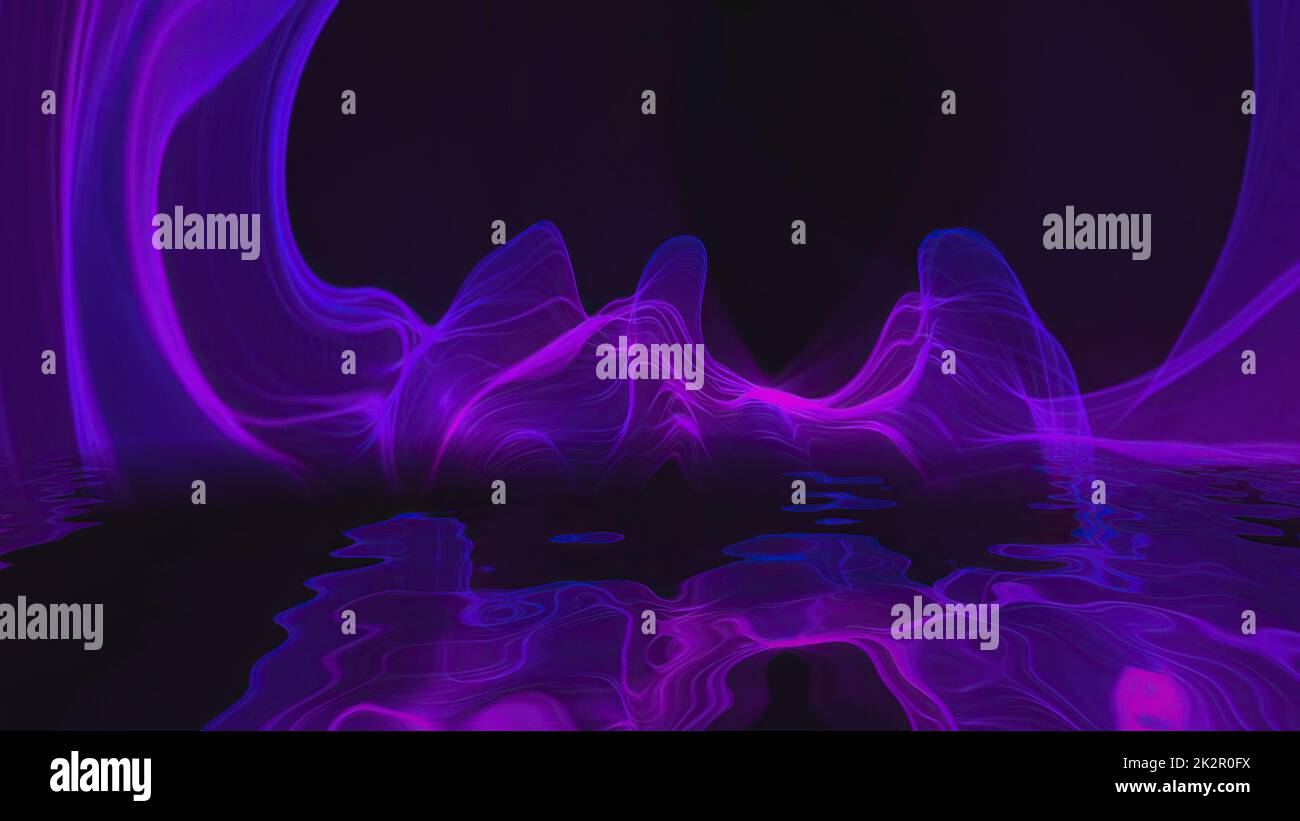Abstract Digital Wave And Smoke Flow Stock Photo - Alamy
