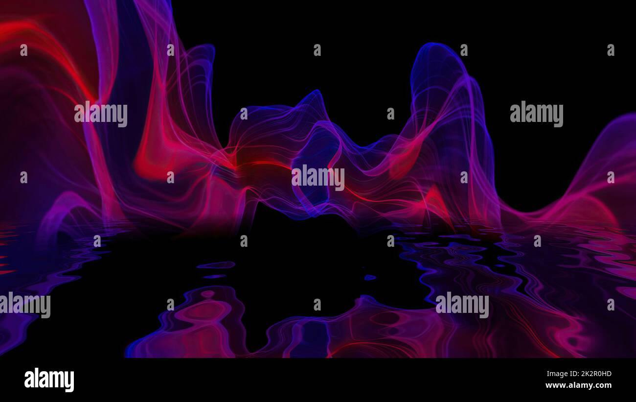 Abstract Digital Wave And Smoke Flow Stock Photo - Alamy