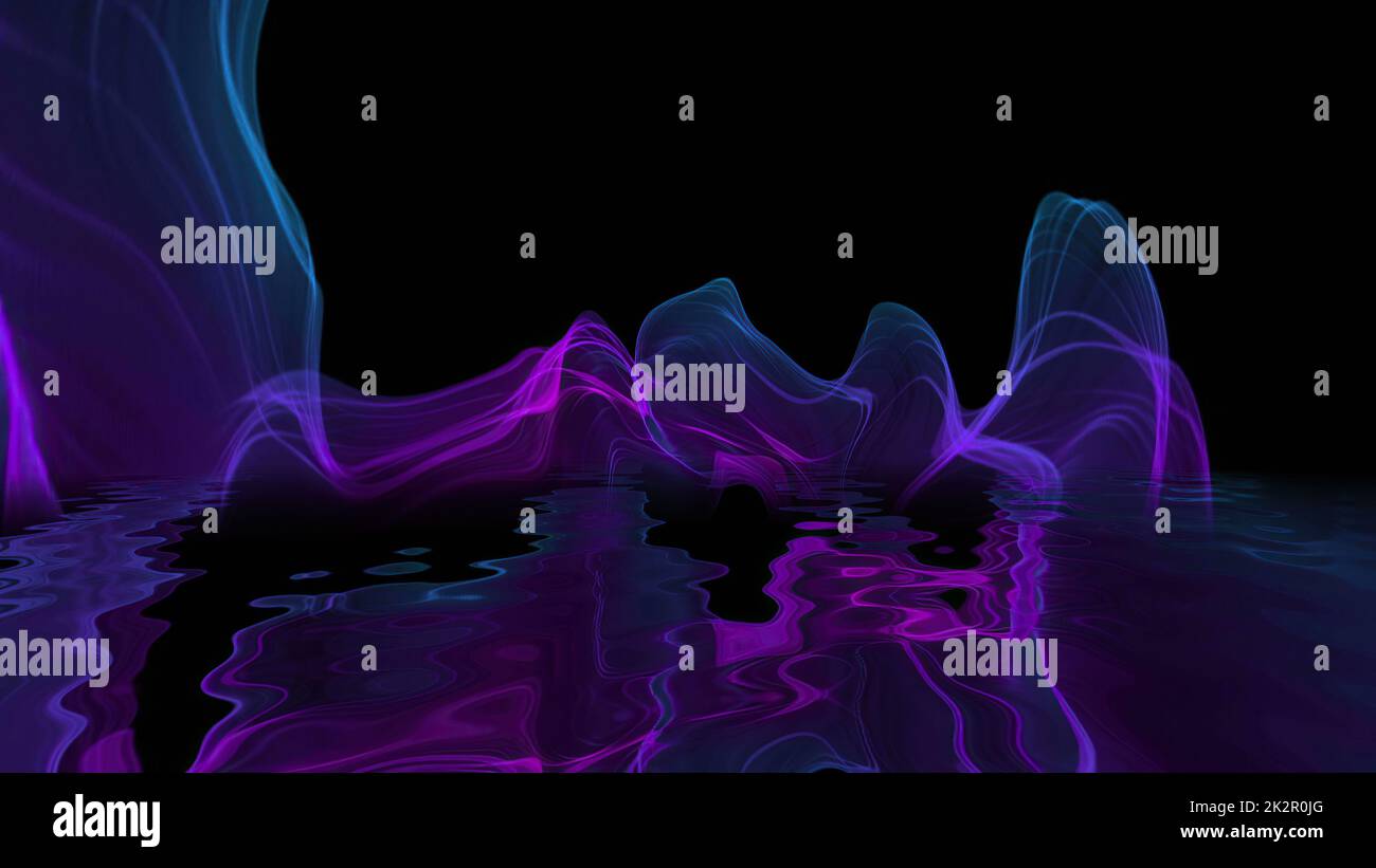 Abstract Digital Wave And Smoke Flow Stock Photo - Alamy