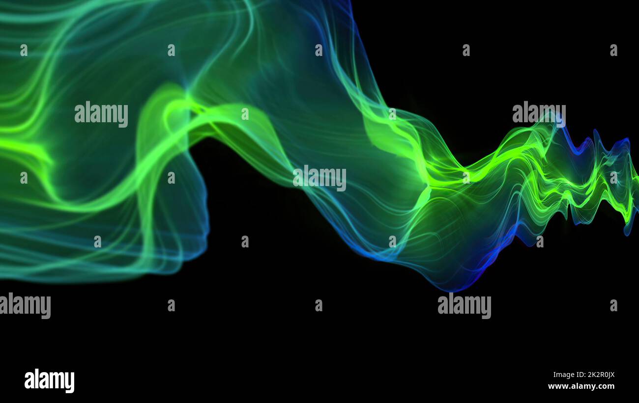 Abstract Digital Wave And Smoke Flow Stock Photo - Alamy