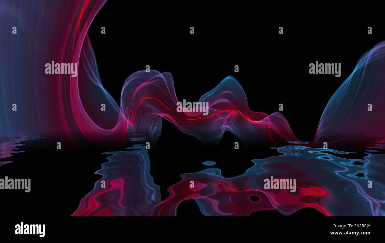 Abstract Digital Wave And Smoke Flow Stock Photo - Alamy