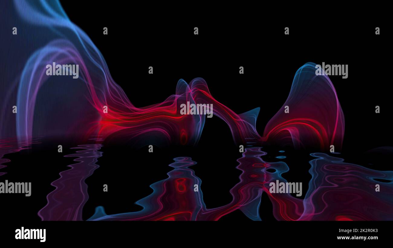 Abstract Digital Wave And Smoke Flow Stock Photo - Alamy