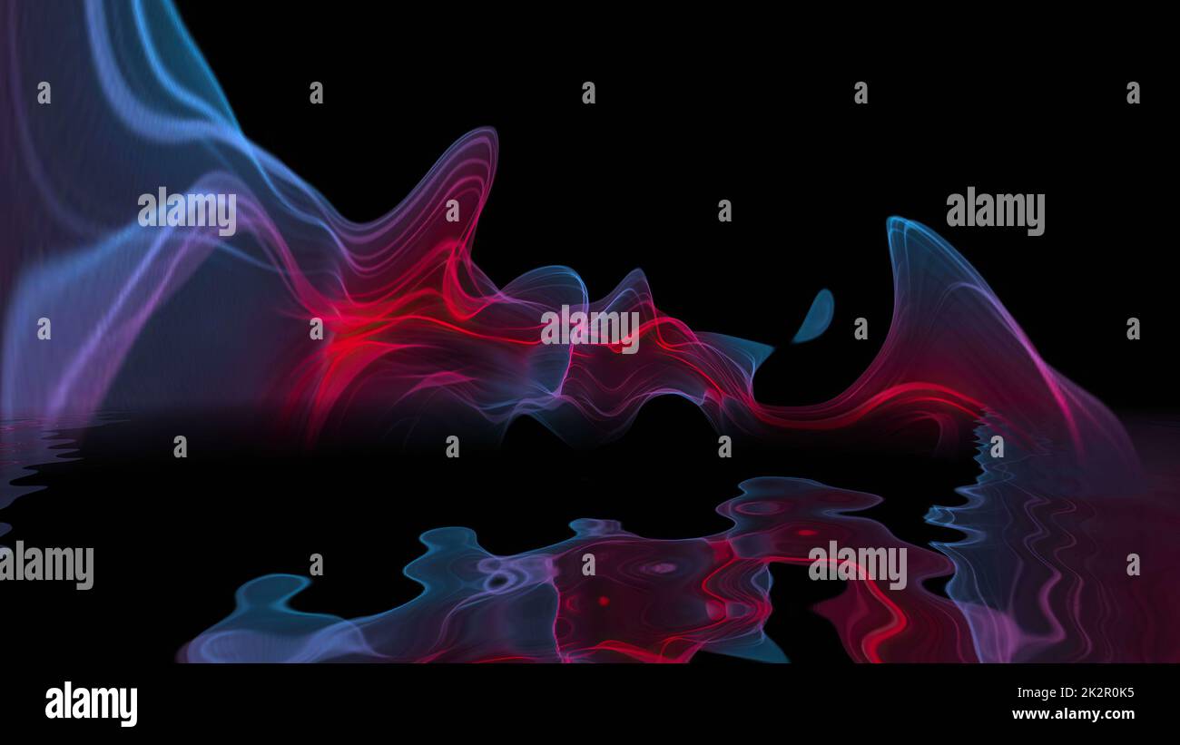 Abstract Digital Wave And Smoke Flow Stock Photo - Alamy
