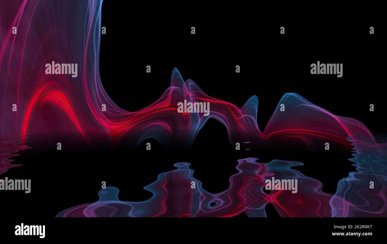 Abstract Digital Wave And Smoke Flow Stock Photo - Alamy