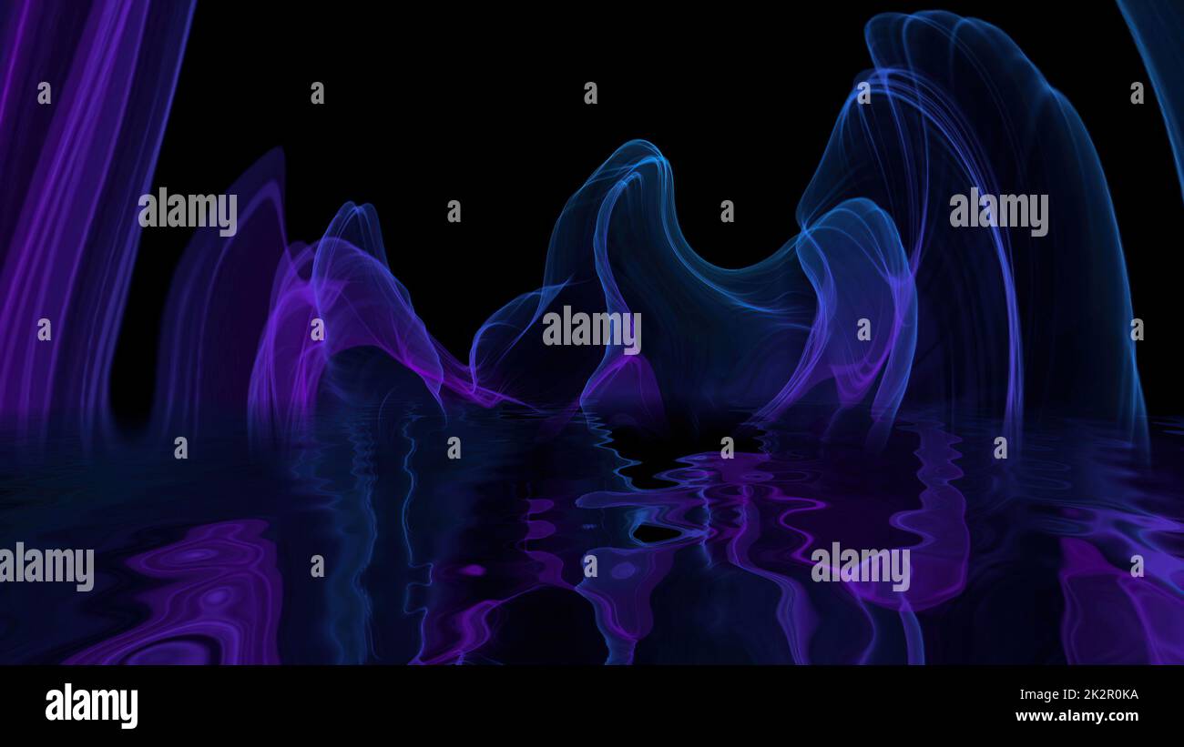 Abstract Digital Wave And Smoke Flow Stock Photo - Alamy