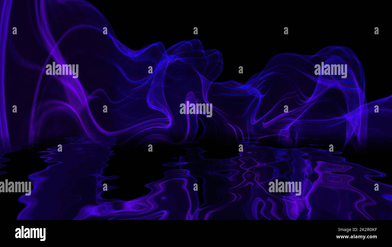 Abstract Digital Wave And Smoke Flow Stock Photo - Alamy