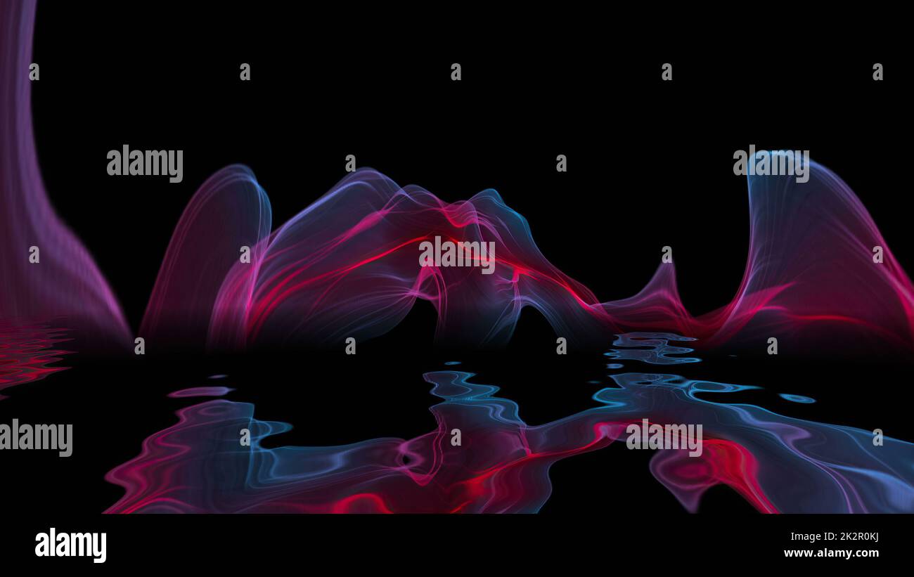 Abstract Digital Wave And Smoke Flow Stock Photo - Alamy