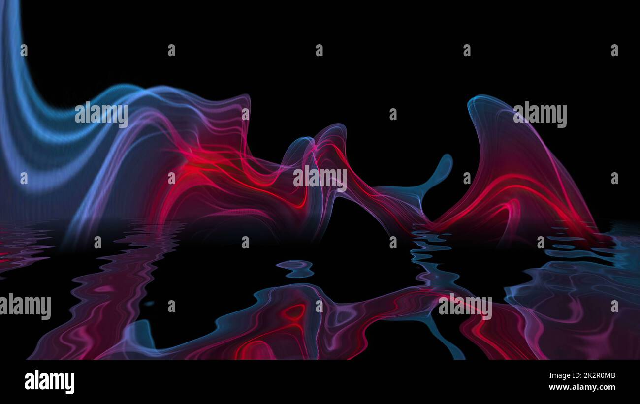 Abstract Digital Wave And Smoke Flow Stock Photo - Alamy