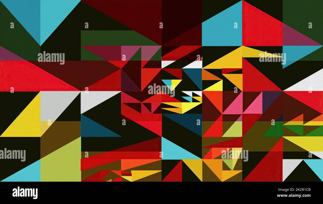 Artwork of abstract composition made with geometrical shapes and Stock ...